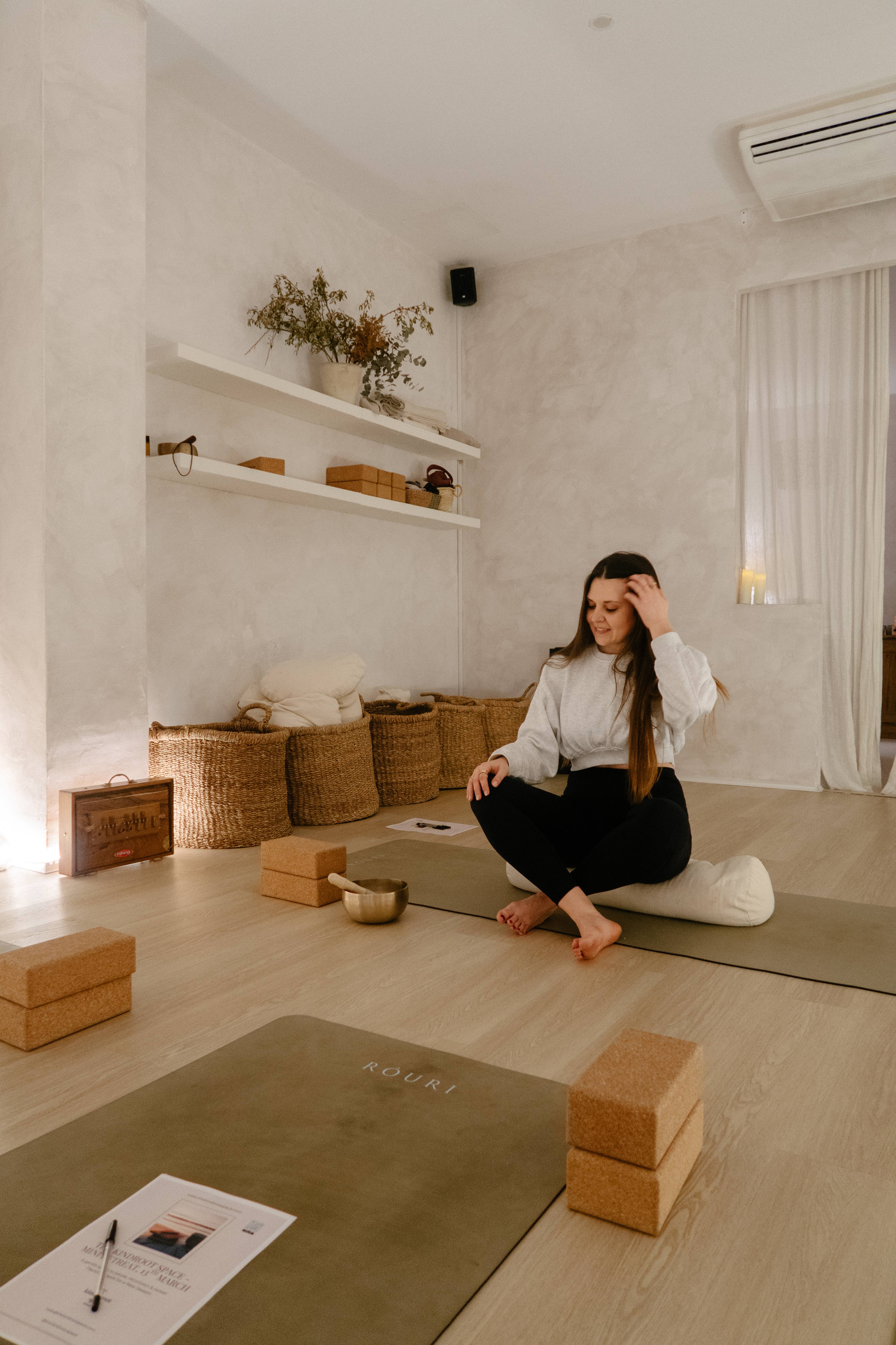 A warm, sunlit wellness studio